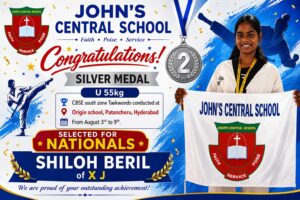 Read more about the article Congratulations! SILVER MEDAL in CBSE south zone Taekwondo